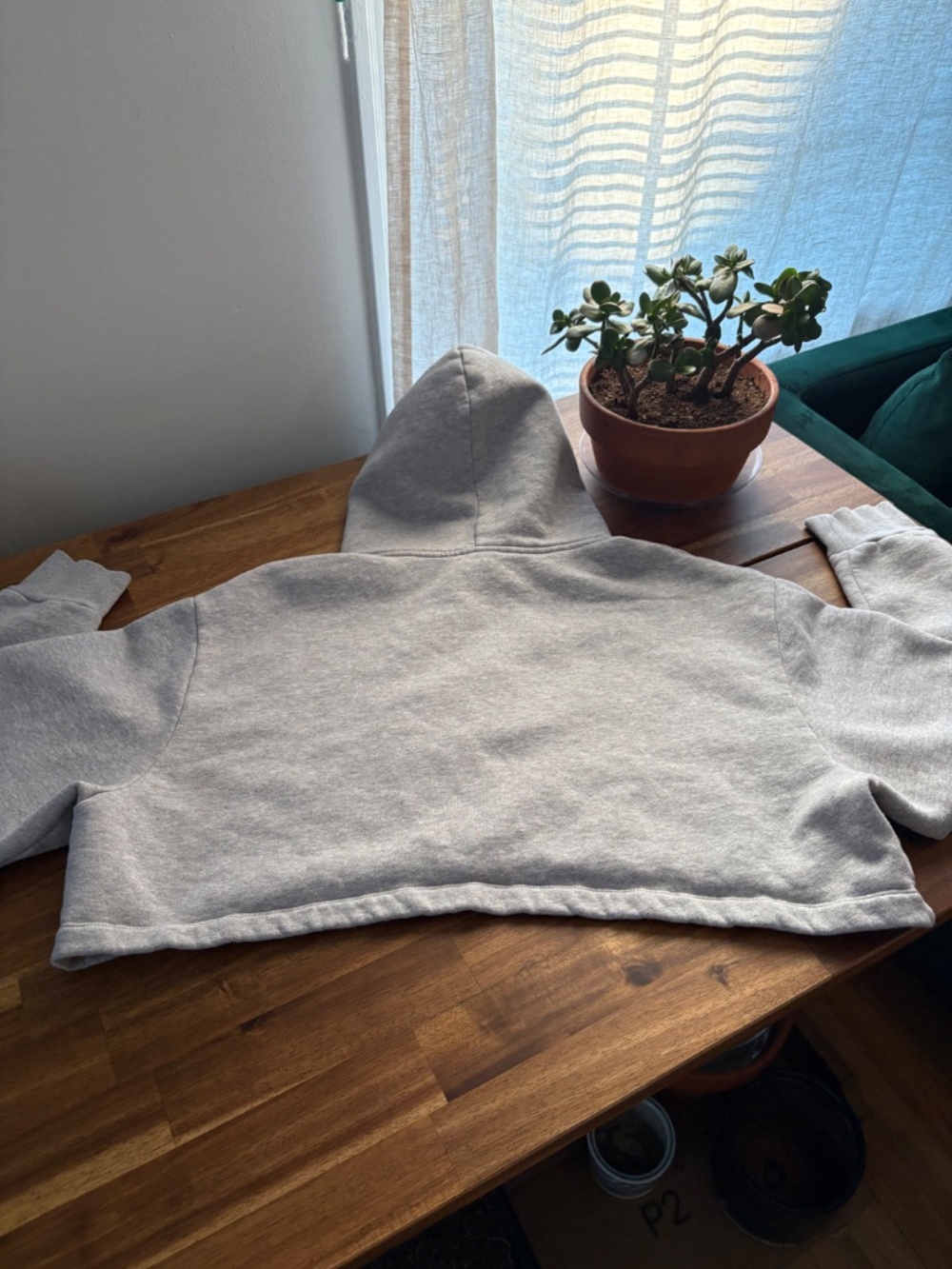Fiorucci Angels Cropped Oversized Grey Hoodie Women’s XL - Picture 3 of 7